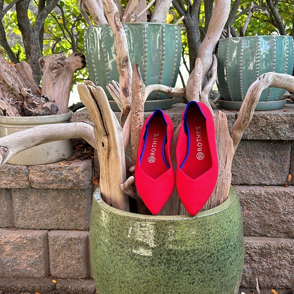 Rothy’s The Point Red flats, women’s 7.5, EUC - Picture 2 of 14